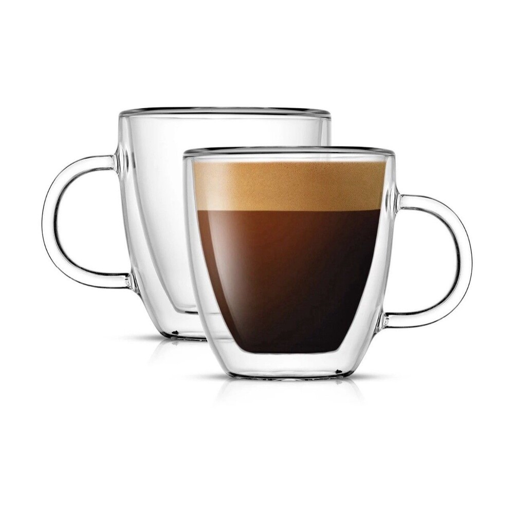 JoyJolt JG10213 Savor Double Wall Insulated 5.4oz Glasses Espresso Mugs